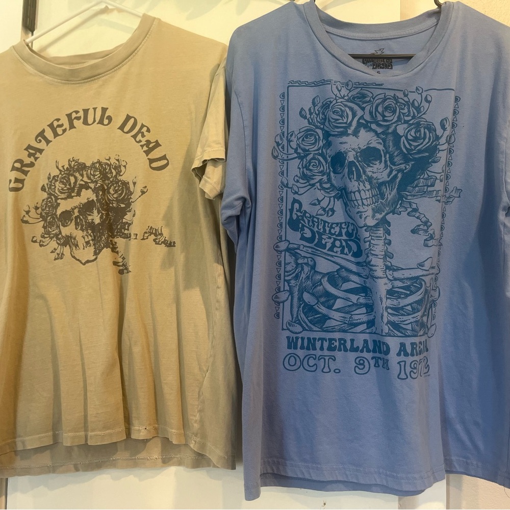 Grateful Dead Women'sGraphic T-Shirts - Beige and Blue